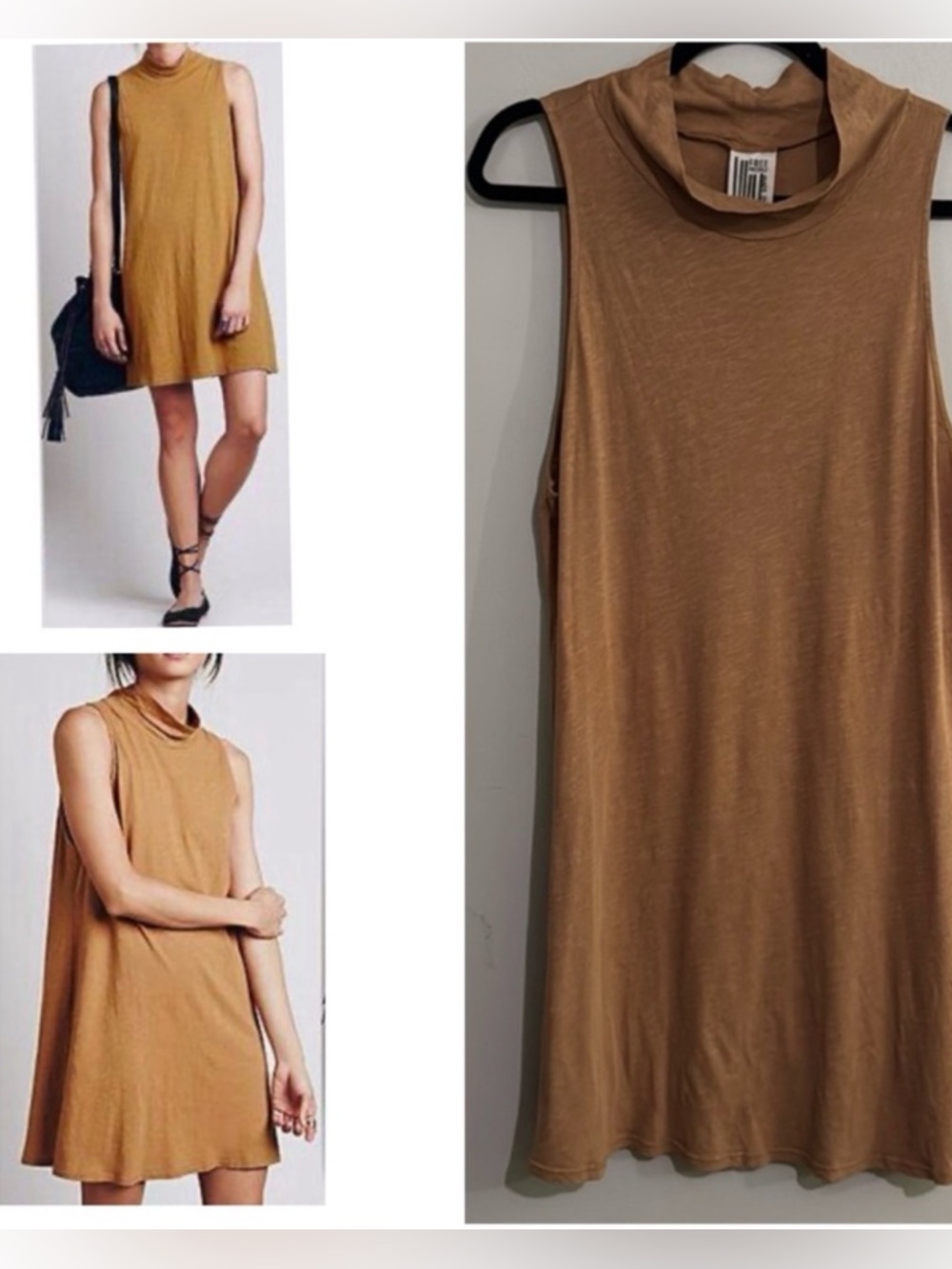 Free People Sleeveless Camel Mini
Dress Cotton Lightweight
Women's Sz Small